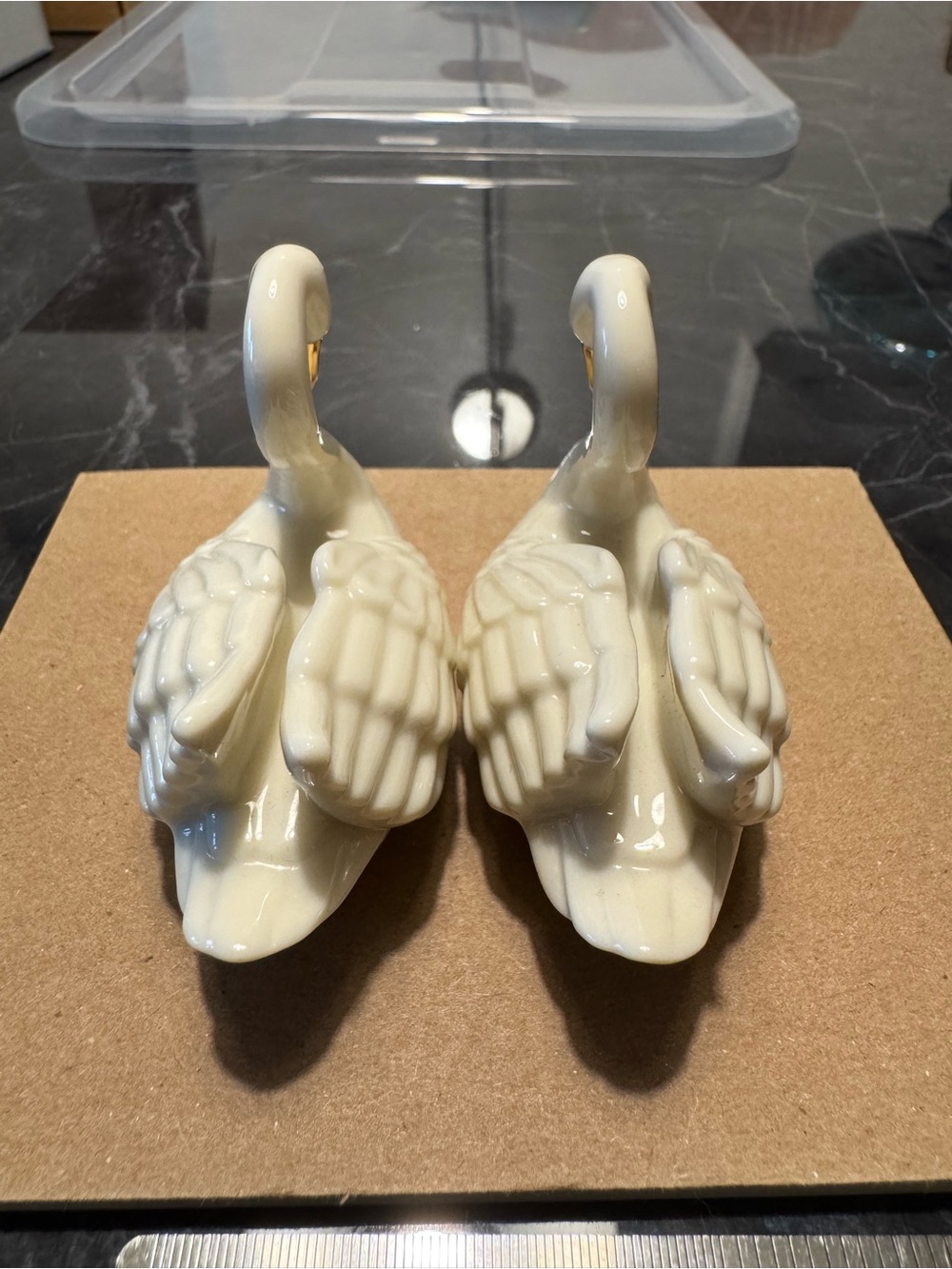 Lenox Swan Cake Topper Card Holder Pair - Picture 4 of 7